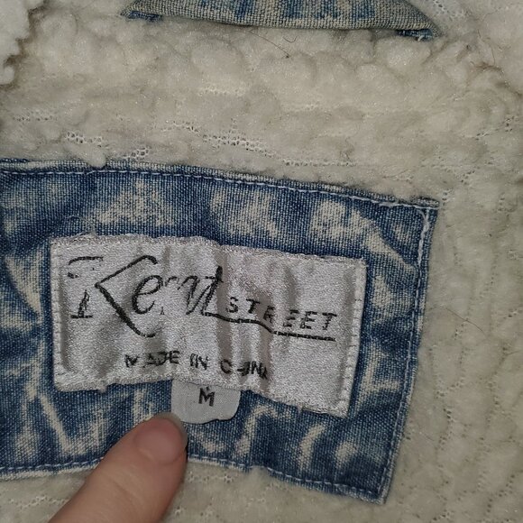 VINTAGE Amazing Acid Washed Faux Serpa Lined Jacket – M - Picture 7 of 15